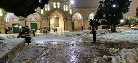  تراكم الثلوج في القدس والجولان وجبال الضفة والجليل ( صور )